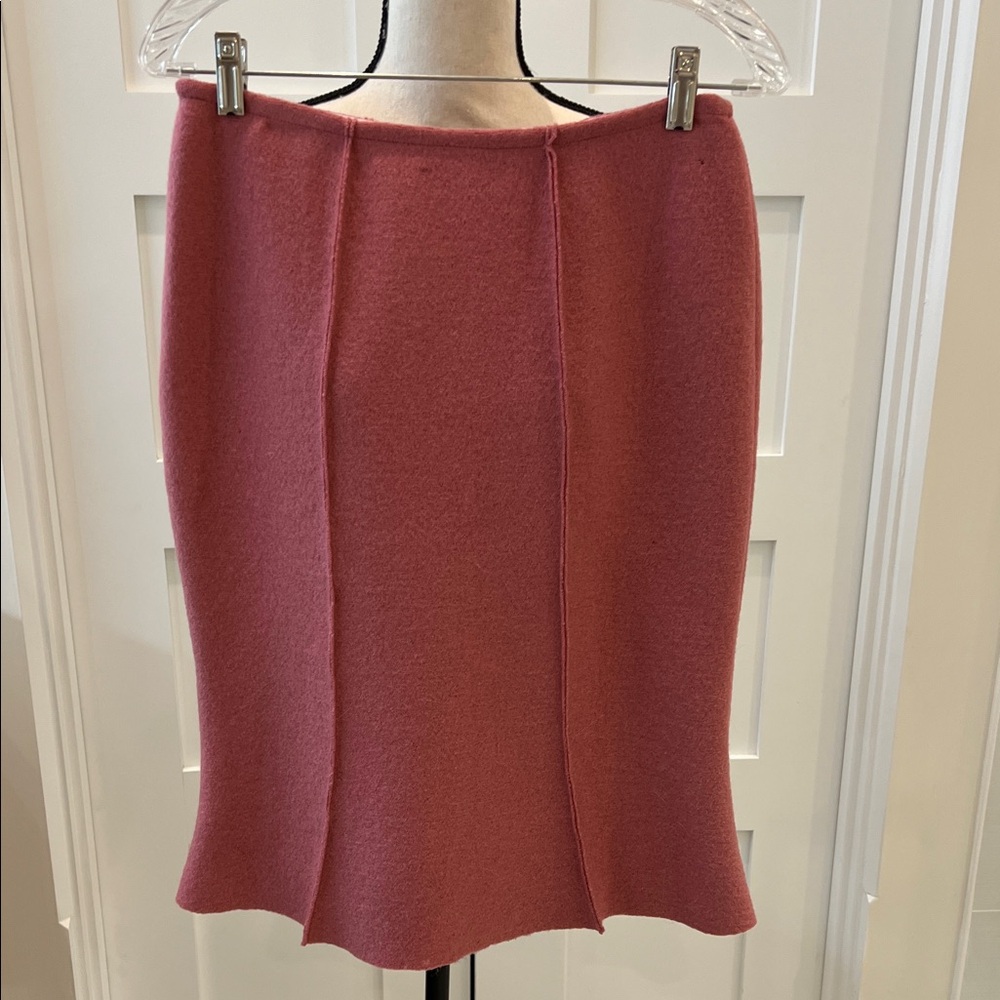 Elegant Pink Wool Women's Skirt